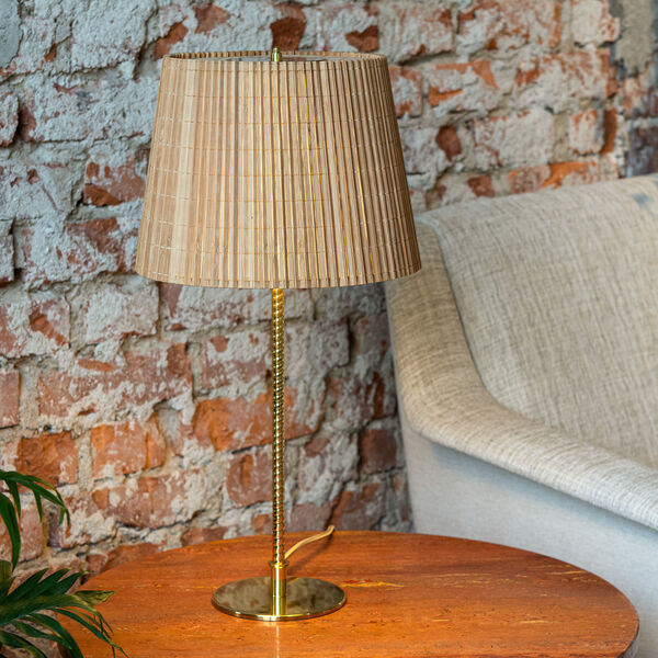 9205 Table Lamp, brass/bamboo, GUBI