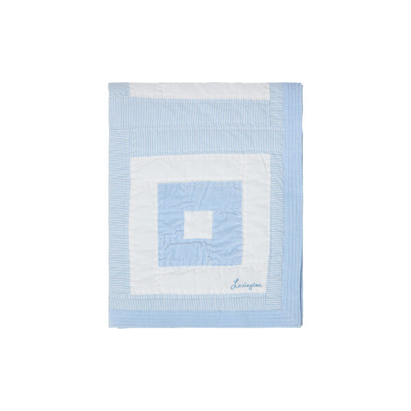 Quilted Patchwork Bedspread, blue/white, Lexington