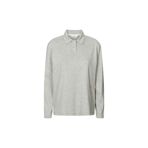 Rib Polo LS Elevate, grey melange, Rethinkit