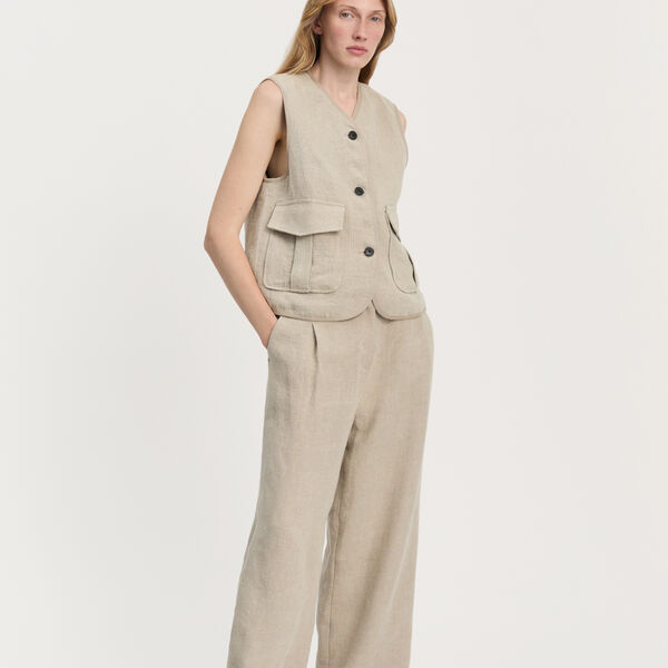 Vest Heavy Linen, pure natural, Aiayu