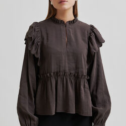 Terra Frill Blouse, chocolate plum, Second Female