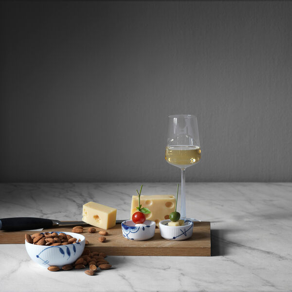 Blå Mega Riflet kar, 2 stk, Royal Copenhagen