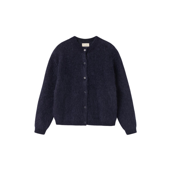 Tavon W Knitted Cardigan, darkness melange, MarMar Copenhagen