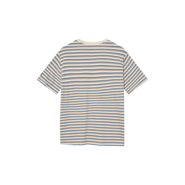 MMGDiaz Stripe O-SS Tee, ecru, MOS MOSH Gallery