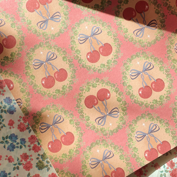 Wrapping Paper, cherry bow/kaluka, Konges Sl&oslash;jd