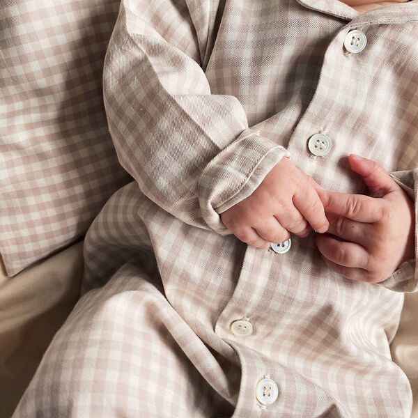 Classic PJ Suit, beige gingham Classic PJ Suit, beige gingham, Lalaby