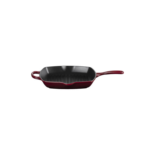 Signature st&oslash;bejern kvadratisk grillpande 26 cm, garnet, Le Creuset