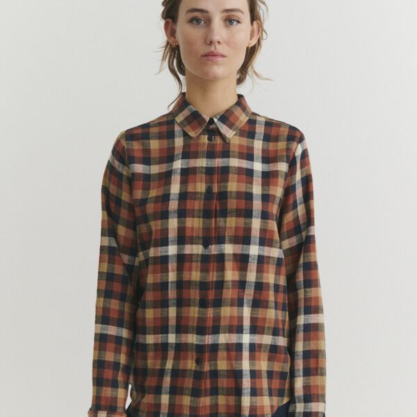 Nalli LS Shirt, skycaptain / tortoise shell, Basic Apparel