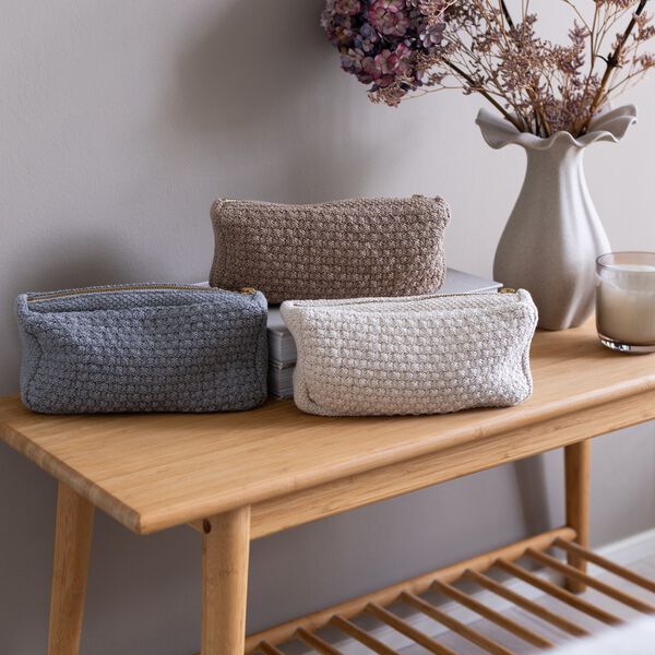 Strikket Clutch Petra, beige melange Strikket Clutch Petra, beige melange, By LOHN