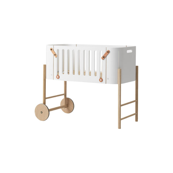 Wood co-sleeper inkl. ombyg til b&aelig;nk, hvid/eg, Oliver Furniture