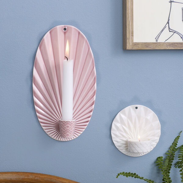 Pipanella Waves v&aelig;gh&aelig;ngt lysestage, rosa, Dottir Nordic Design