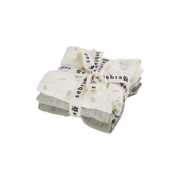 3-pak stofbleer, sophora leaves/mist green, Sebra