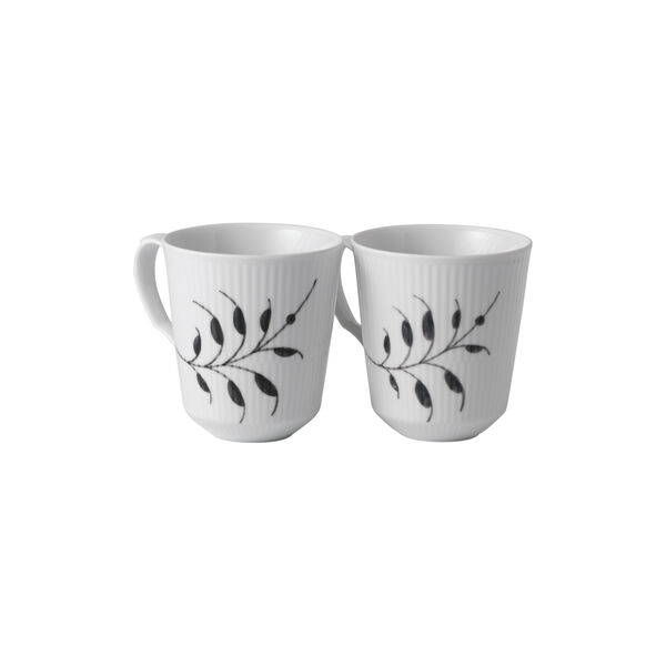 Sort Mega Riflet krus 38 cl, 2 stk, Royal Copenhagen