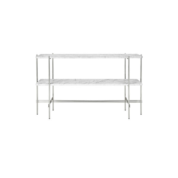 TS Console with 2 Racks, white carrara marble/steel, GUBI
