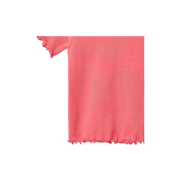 Rib T-shirt S/S Alicia, watermelon, Wheat