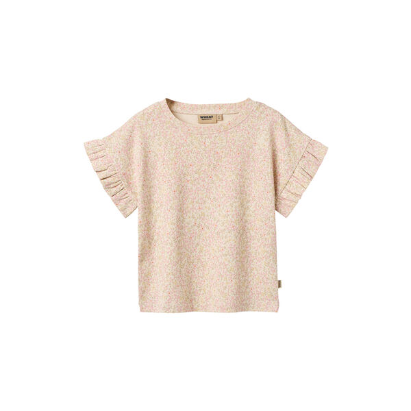 Set T-shirt & Shorts Ally, coral flowers, Wheat