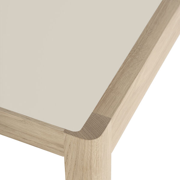 Workshop Coffee Table, warm grey linoleum/oak, Muuto