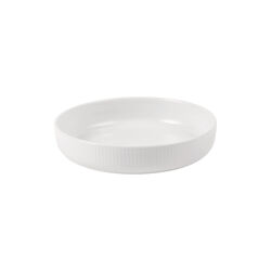Hvid Riflet ovnfast fad &Oslash; 18,5 cm, Royal Copenhagen