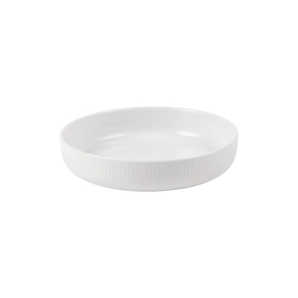 Hvid Riflet ovnfast fad &Oslash; 18,5 cm, Royal Copenhagen