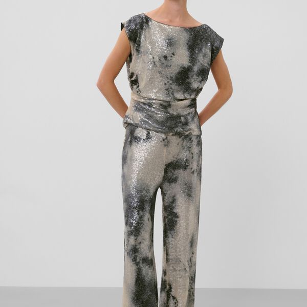 SLMacy Pants | Pistachio & Turbulence Sequin | Buks, Soaked in Luxury