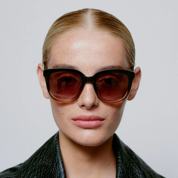 Billy Solbriller, black/brown transparent, A. KJ&AElig;RBEDE