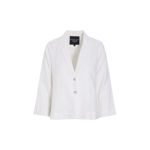 Airy linen a-formet jakke, white, BITTE KAI RAND