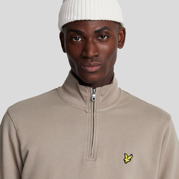 Cotton Merino Quarter Zip Jumper, cove, Lyle & Scott