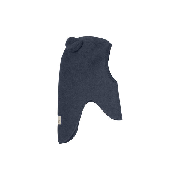 Balaclava Ears Wool Fleece, navy melange, HUTTEliHUT