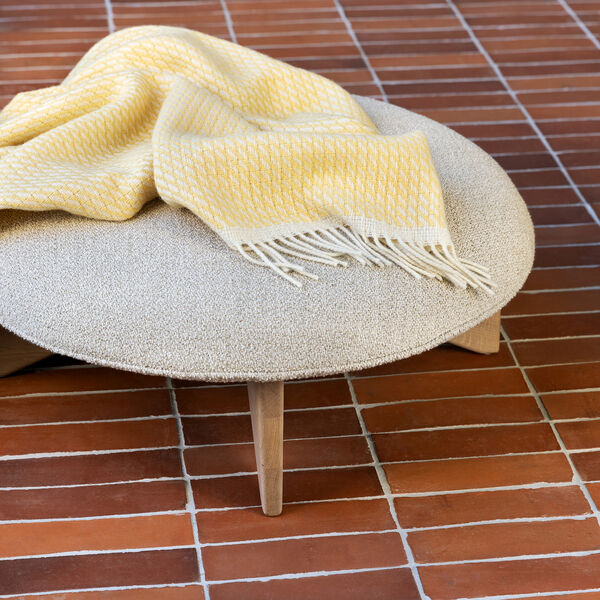 MELLO Throw, lemon yellow, R&oslash;ros Tweed