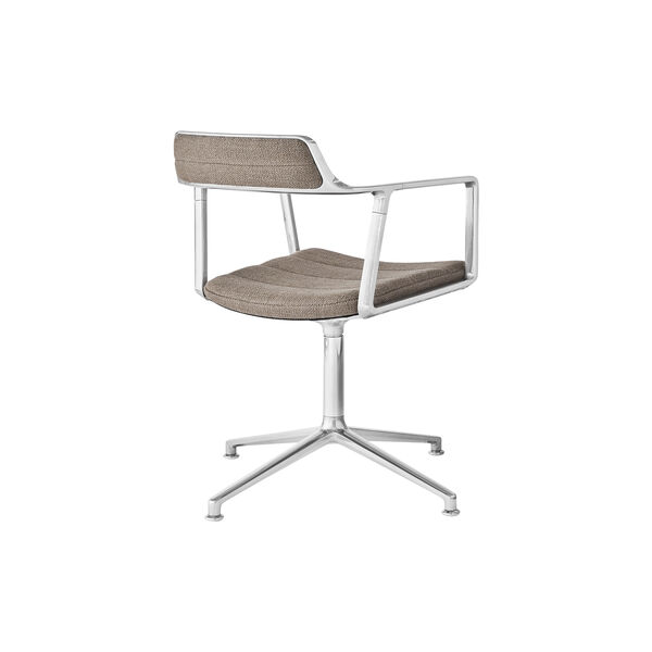 VIPP452 Swivel Chair with Gliders, dark sand/polished aluminium, Vipp
