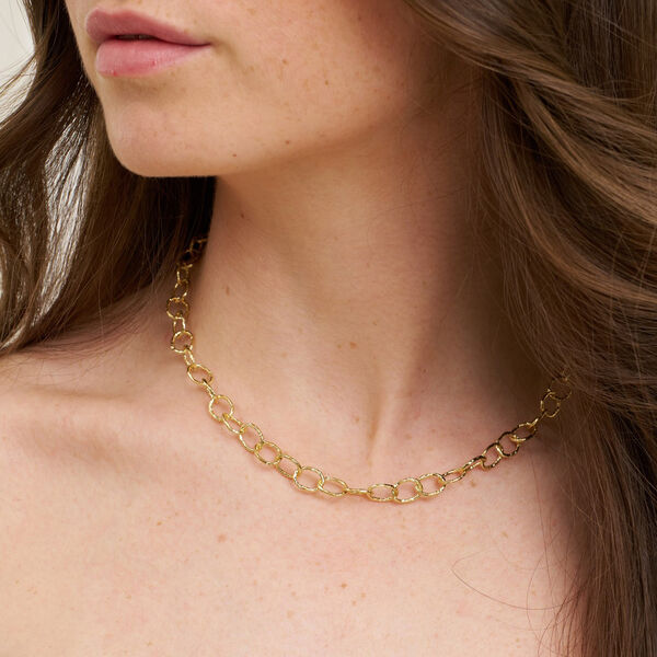 Chain Halsk&aelig;de, forgyldt, Pure by Nat