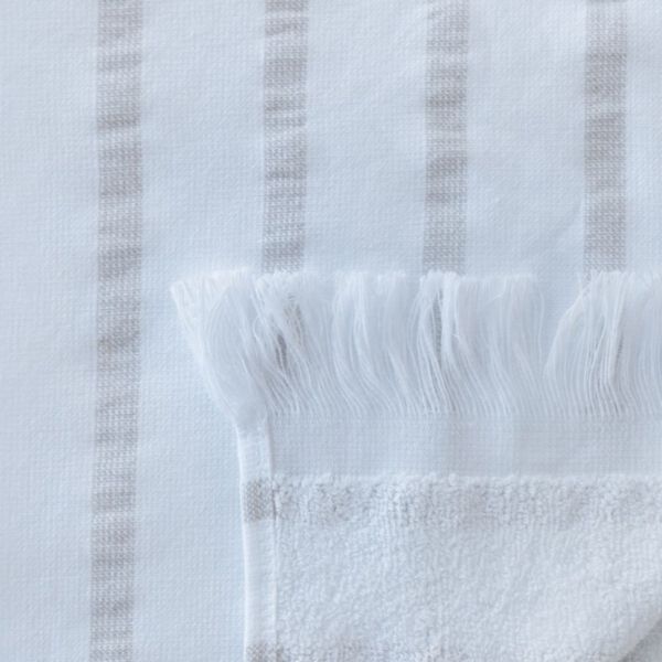 Hammam h&aring;ndkl&aelig;de, sand beige striber, Home by Ilse Jacobsen