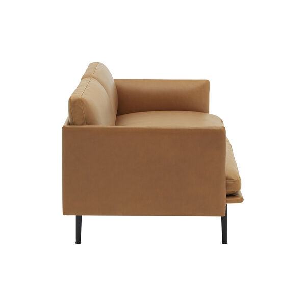 Outline Sofa 3-seater, refine leather cognac/black, Muuto