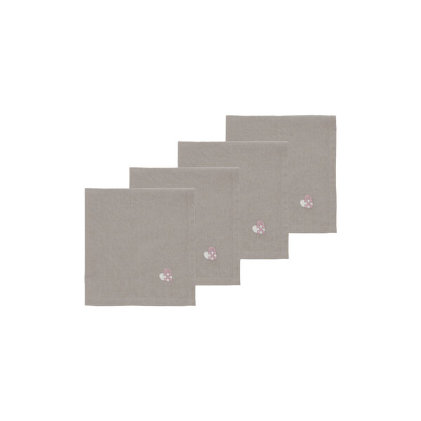 Christmas Hearts Embroidery stofservietter, rose, S&ouml;dahl