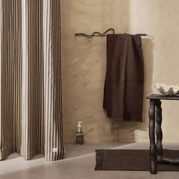 Chambray Shower Curtain, sand/black, ferm LIVING