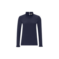 Organic Slub Frill Longsleeve, deep blue, Rich & Royal