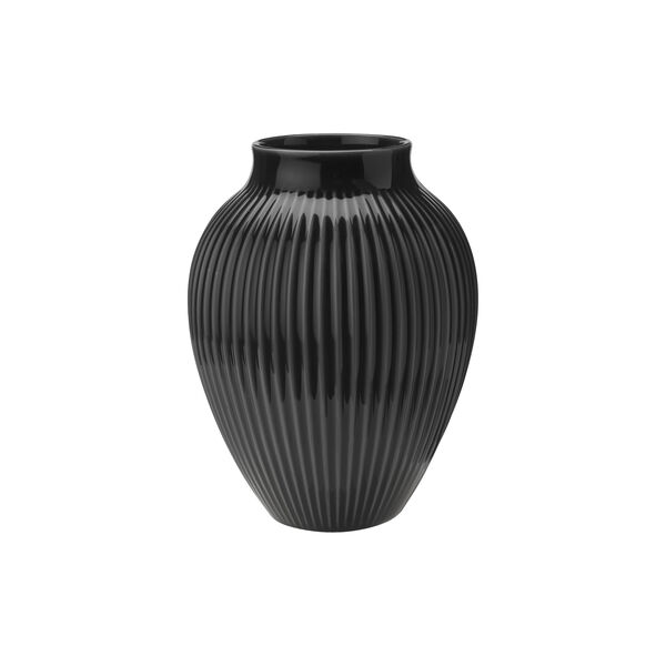 Knabstrup vase ripple, black, Knabstrup Keramik
