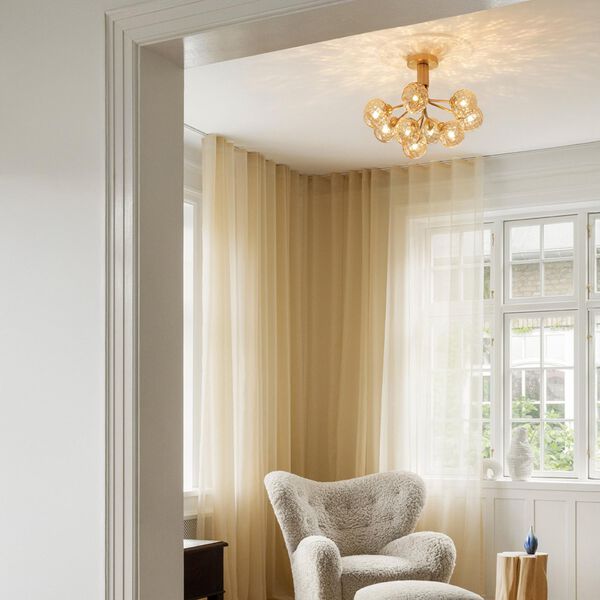 Apiales 9 Ceiling Lamp, brushed brass/optic gold, Nuura