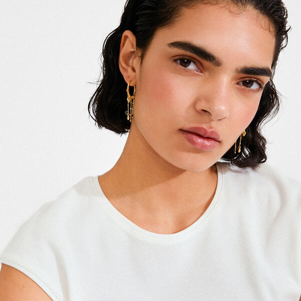 MYLAN &oslash;reringe, guldbelagt, Pilgrim