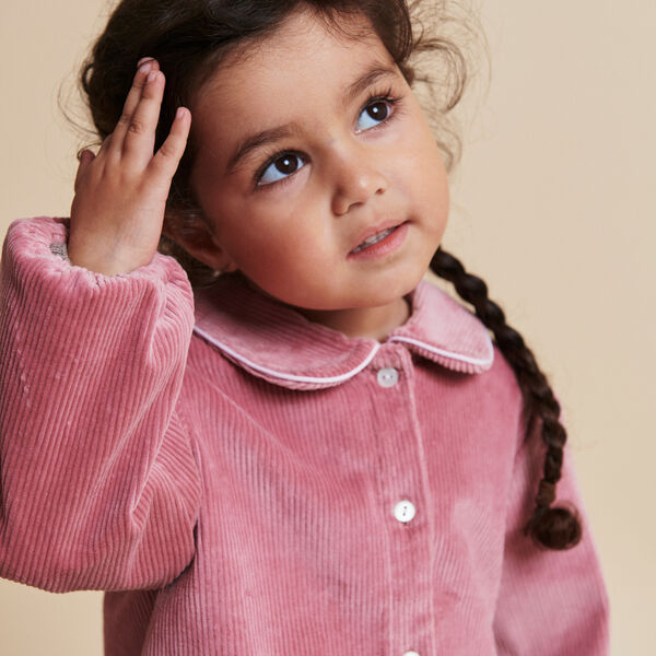 Corduroy Blouse w. Embroidery, rose comb., Copenhagen Colors Organics