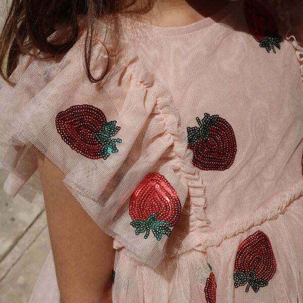 Yvonne Frill Dress, strawberry, Konges Sl&oslash;jd