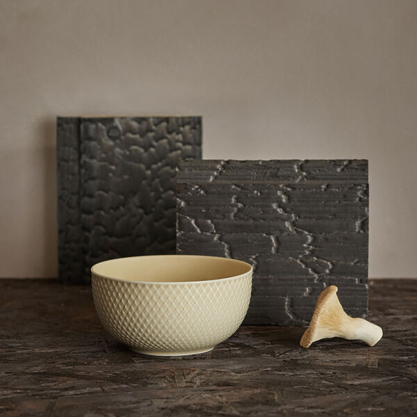 Rhombe Earth Skål, marble, Lyngby Porcelæn