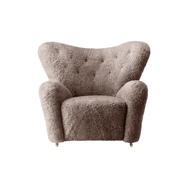 The Tired Man Lounge Chair & Ottoman, dark stained oak/sahara, Audo Copenhagen