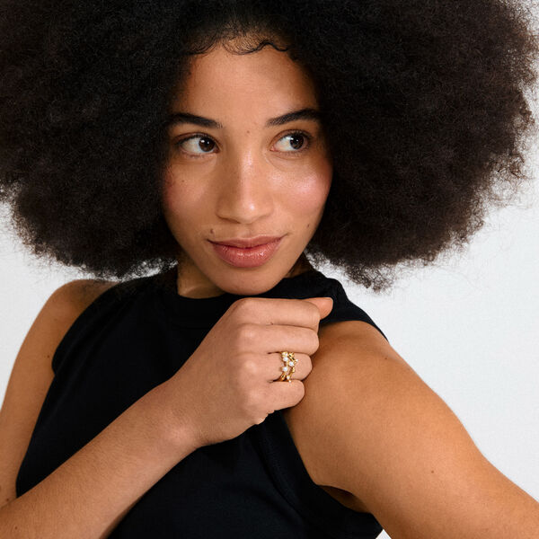 HADLEY ringe 2-i-ét sæt, guldbelagt, Pilgrim