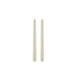 LED Classic Taper Candle 25 cm 2 pcs, oyster grey, Uyuni Lighting