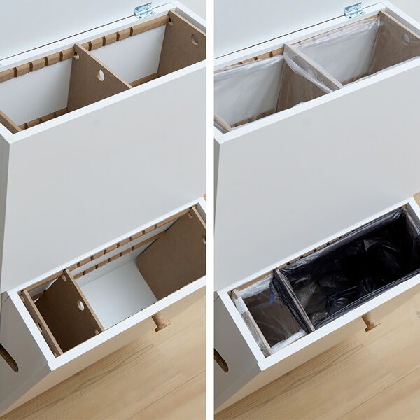 SORTED Premium Tall affaldssortering, white/RAL 9010, DesignLife