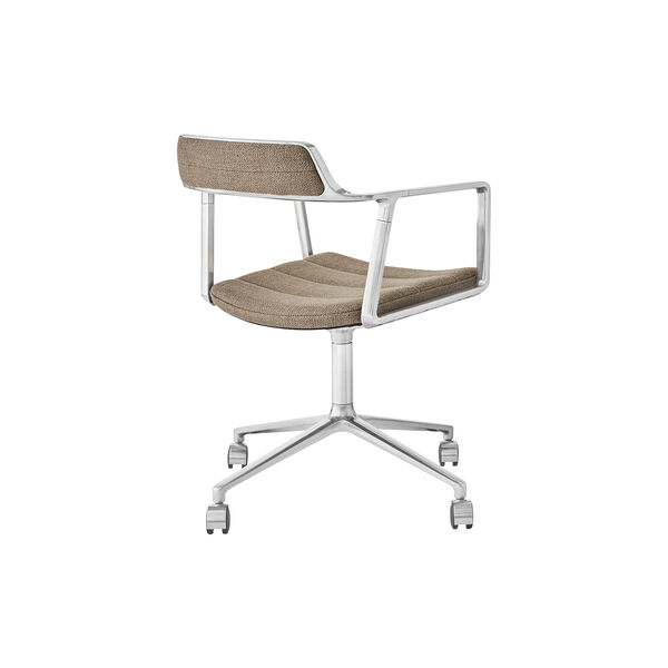 VIPP452 Swivel Chair with Castors, dark sand/polished aluminium, Vipp