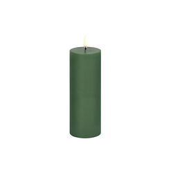 LED pillar candle, olive green, Uyuni Lighting