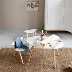 Wood PingPong stol, hvid/eg, Oliver Furniture