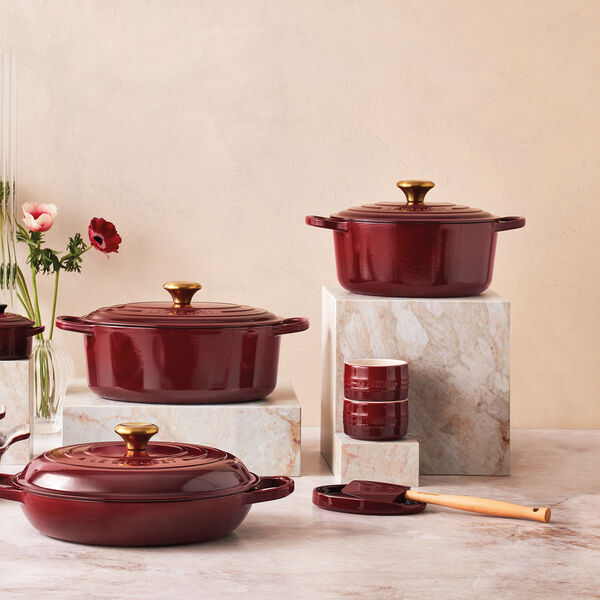 Oval grydeskeholder, garnet, Le Creuset